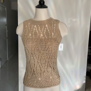 Tan Crochet Top
